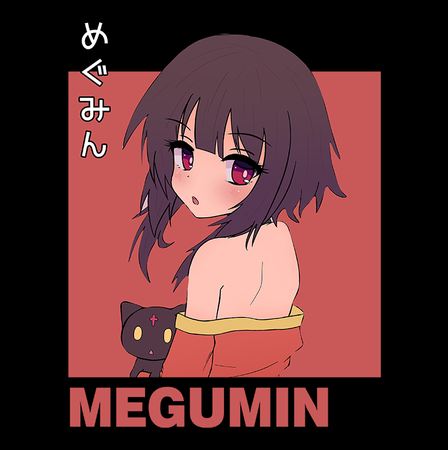 Koszulka Czarna KonoSuba: God's Blessing on This Wonderful World! / Kono Subarashii Sekai ni Shukufuku wo! - WYBIERZ KOLOR KOSZULKI I FASON