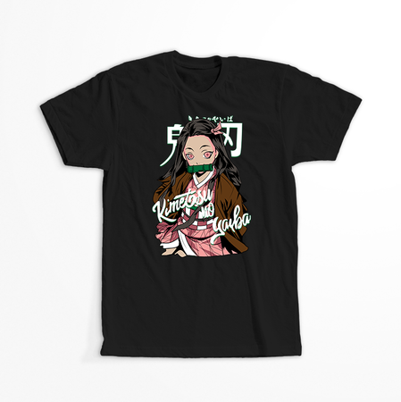 Koszulka Czarna Demon Slayer / Kimetsu no Yaiba / Miecz zabójcy demonów - WYBIERZ KOLOR KOSZULKI I FASON