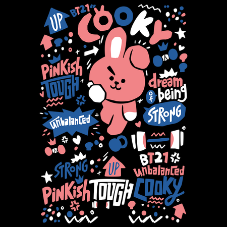 Koszulka Czarna BTS - WYBIERZ KOLOR KOSZULKI I FASON