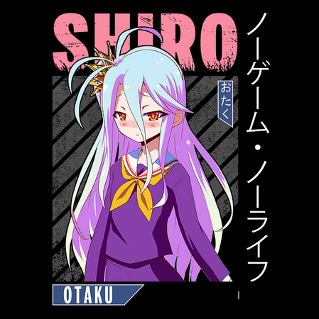 Koszulka Czarna No Game No Life - WYBIERZ KOLOR KOSZULKI I FASON