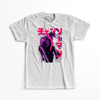 Koszulka Biała  Chainsaw Man WYBIERZ KOLOR KOSZULKI I FASON
