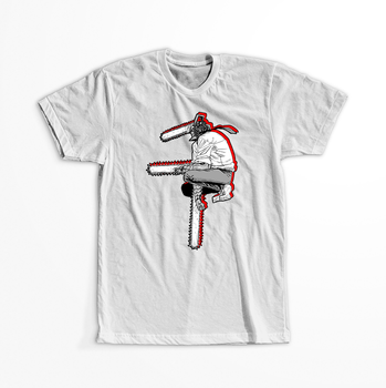 Koszulka Biała Chainsaw Man WYBIERZ KOLOR KOSZULKI I FASON