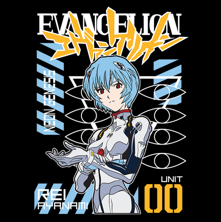 Koszulka Czarna Neon Genesis Evangelion - WYBIERZ KOLOR KOSZULKI I FASON