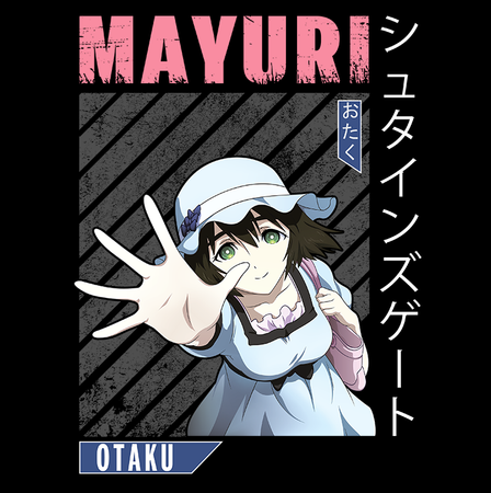 Koszulka Czarna - Steins;Gate - WYBIERZ KOLOR KOSZULKI I FASON