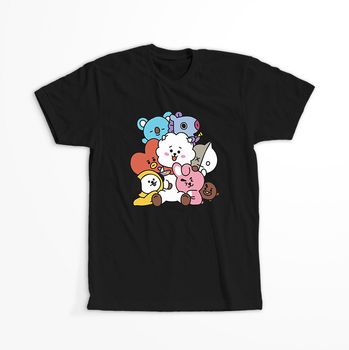 Koszulka Czarna BTS - WYBIERZ KOLOR KOSZULKI I FASON