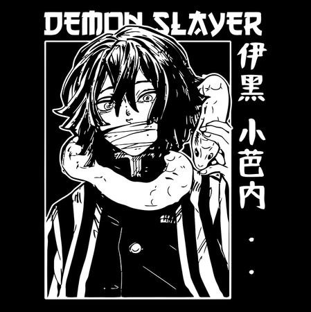 Koszulka Czarna Demon Slayer / Kimetsu no Yaiba / Miecz zabójcy demonów - WYBIERZ KOLOR KOSZULKI I FASON