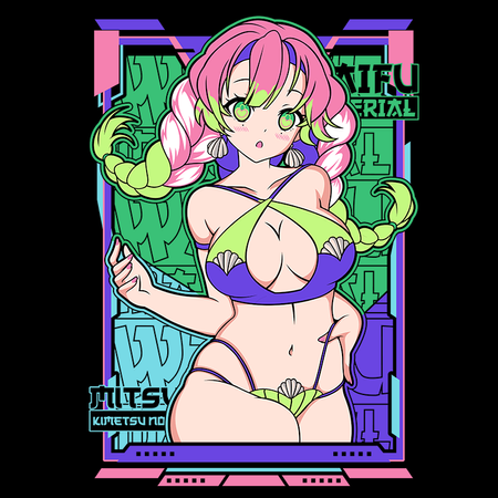 Koszulka Czarna Demon Slayer / Kimetsu no Yaiba / Miecz zabójcy demonów - WYBIERZ KOLOR KOSZULKI I FASON