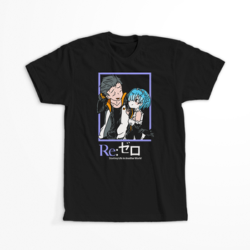Koszulka Czarna Re:Zero - WYBIERZ KOLOR KOSZULKI I FASON