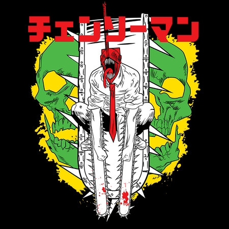 Koszulka Czarna Chainsaw Man WYBIERZ KOLOR KOSZULKI I FASON