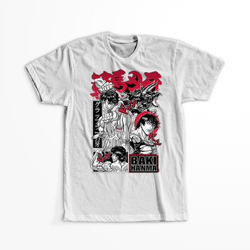 Koszulka Biała Baki the Grappler - WYBIERZ KOLOR KOSZULKI I FASON