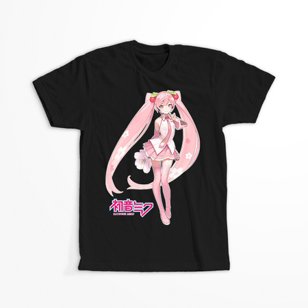 Koszulka Czarna Vocaloid Hatsune Miku - WYBIERZ KOLOR KOSZULKI I FASON