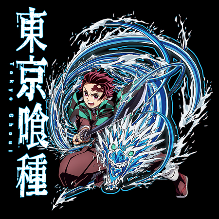 Koszulka Biała Demon Slayer / Kimetsu no Yaiba / Miecz zabójcy demonów - WYBIERZ KOLOR KOSZULKI I FASON