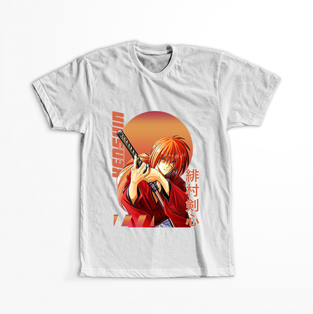 Koszulka Biała Rurouni Kenshin WYBIERZ KOLOR KOSZULKI I FASON