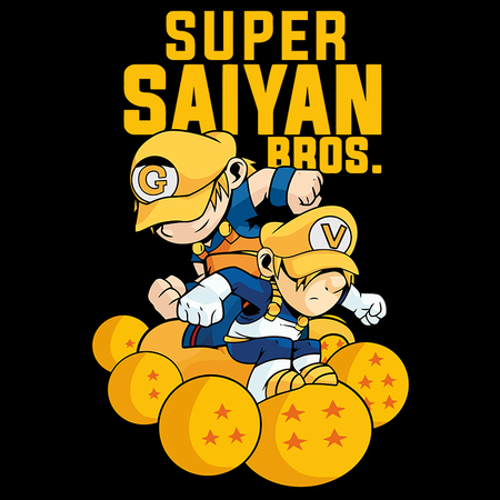 Koszulka Czarna Dragon Ball  x Mario Bros - WYBIERZ KOLOR KOSZULKI I FASON