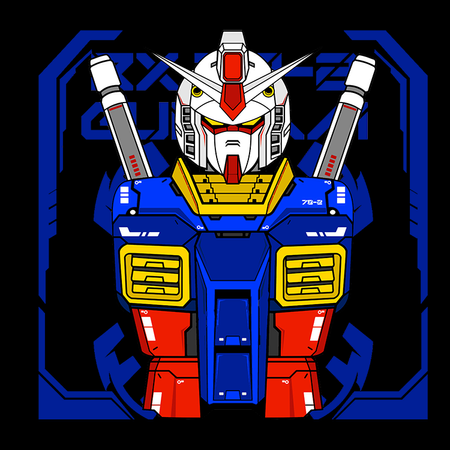 Koszulka Czarna Gundam - WYBIERZ KOLOR KOSZULKI I FASON