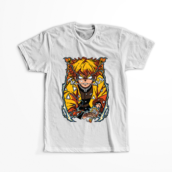 Koszulka Biała Demon Slayer / Kimetsu no Yaiba / Miecz zabójcy demonów - WYBIERZ KOLOR KOSZULKI I FASON