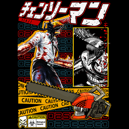 Koszulka Biała  Chainsaw Man WYBIERZ KOLOR KOSZULKI I FASON