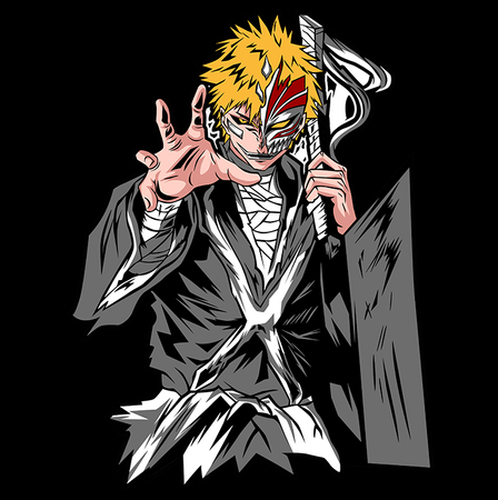 Koszulka Czarna Bleach - WYBIERZ KOLOR KOSZULKI I FASON