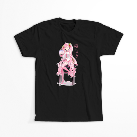 Koszulka Czarna Vocaloid Hatsune Miku - WYBIERZ KOLOR KOSZULKI I FASON