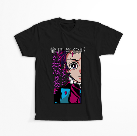 Koszulka Czarna Demon Slayer / Kimetsu no Yaiba / Miecz zabójcy demonów - WYBIERZ KOLOR KOSZULKI I FASON