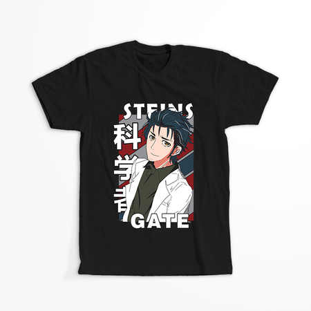 Koszulka Czarna - Steins;Gate - WYBIERZ KOLOR KOSZULKI I FASON
