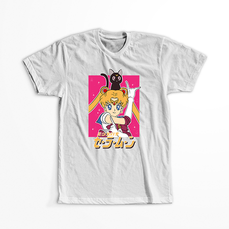 Koszulka Biała - Czarodziejka z księżyca / Sailor Moon - WYBIERZ KOLOR KOSZULKI I FASON