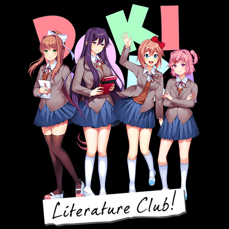 Koszulka Czarna Doki Doki Literature Club - WYBIERZ KOLOR KOSZULKI I FASON