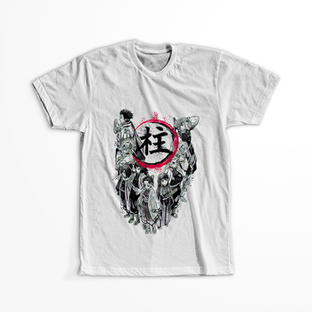 Koszulka Biała Demon Slayer / Kimetsu no Yaiba / Miecz zabójcy demonów - WYBIERZ KOLOR KOSZULKI I FASON