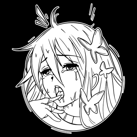 Koszulka Czarna - Ahegao - WYBIERZ KOLOR KOSZULKI I FASON