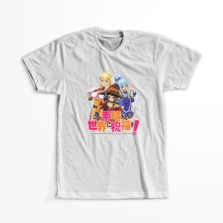Koszulka Biała KonoSuba: God's Blessing on This Wonderful World! / Kono Subarashii Sekai ni Shukufuku wo! - WYBIERZ KOLOR KOSZULKI I FASON