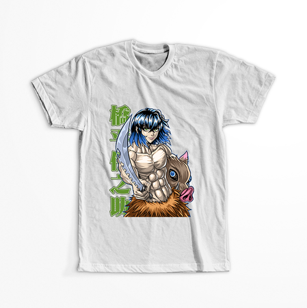 Koszulka Biała Demon Slayer / Kimetsu no Yaiba / Miecz zabójcy demonów - WYBIERZ KOLOR KOSZULKI I FASON