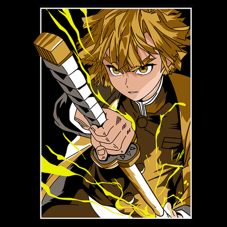 Koszulka Biała Demon Slayer / Kimetsu no Yaiba / Miecz zabójcy demonów - WYBIERZ KOLOR KOSZULKI I FASON