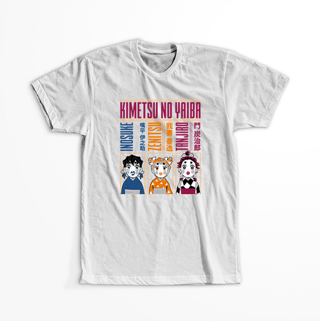 Koszulka Biała Demon Slayer / Kimetsu no Yaiba / Miecz zabójcy demonów - WYBIERZ KOLOR KOSZULKI I FASON