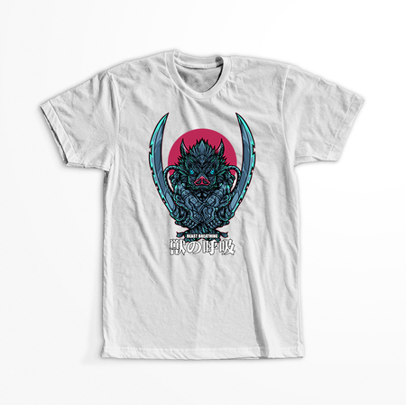 Koszulka Biała Demon Slayer / Kimetsu no Yaiba / Miecz zabójcy demonów - WYBIERZ KOLOR KOSZULKI I FASON