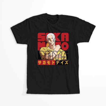 Koszulka Czarna Sakamoto Days - WYBIERZ KOLOR KOSZULKI I FASON