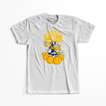 Koszulka Biała Dragon Ball x Mario Bros - WYBIERZ KOLOR KOSZULKI I FASON