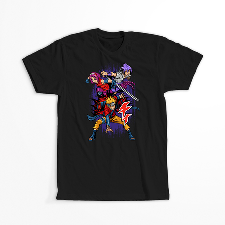 Koszulka Czarna Naruto / Boruto - WYBIERZ KOLOR KOSZULKI I FASON