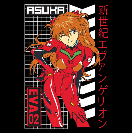 Koszulka Czarna Neon Genesis Evangelion - WYBIERZ KOLOR KOSZULKI I FASON