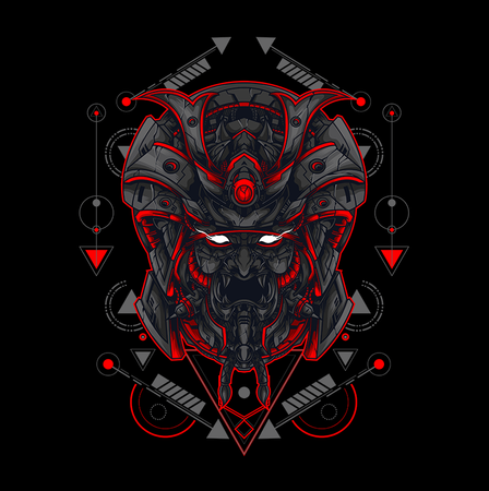 Koszulka Mecha samuraj demon KOLOR KOSZULKI I FASON