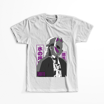 Koszulka Biała Demon Slayer / Kimetsu no Yaiba / Miecz zabójcy demonów - WYBIERZ KOLOR KOSZULKI I FASON