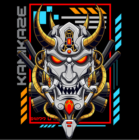 Koszulka Mecha samuraj WYBIERZ KOLOR KOSZULKI I FASON