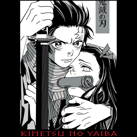 Koszulka Czarna Demon Slayer / Kimetsu no Yaiba / Miecz zabójcy demonów - WYBIERZ KOLOR KOSZULKI I FASON