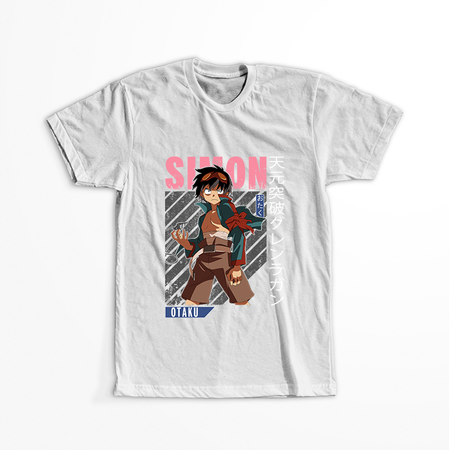 Koszulka Biała Tengen Toppa Gurren Lagann - WYBIERZ KOLOR KOSZULKI I FASON