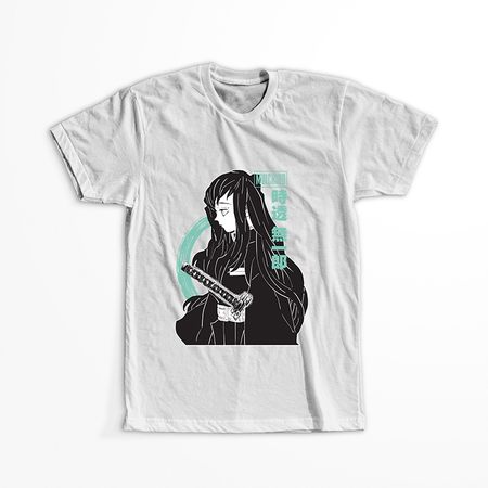 Koszulka Biała Demon Slayer / Kimetsu no Yaiba / Miecz zabójcy demonów - WYBIERZ KOLOR KOSZULKI I FASON