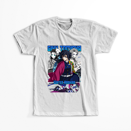 Koszulka Biała Demon Slayer / Kimetsu no Yaiba / Miecz zabójcy demonów - WYBIERZ KOLOR KOSZULKI I FASON