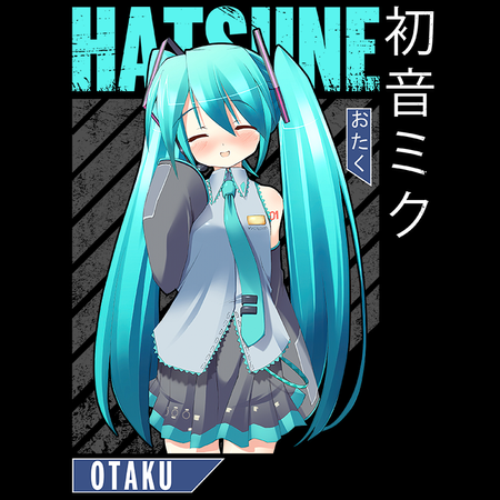 Koszulka Czarna Vocaloid Hatsune Miku - WYBIERZ KOLOR KOSZULKI I FASON