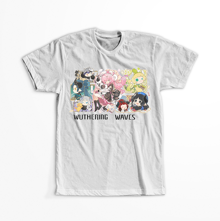 Koszulka Biała Wuthering Waves - WYBIERZ FASON I KOLOR KOSZULKI 
