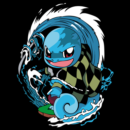 Koszulka Czarna  - Pokemon x Demon Slayer - WYBIERZ KOLOR KOSZULKI I FASON