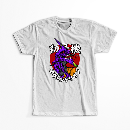 Koszulka Biała Neon Genesis Evangelion - WYBIERZ KOLOR KOSZULKI I FASON