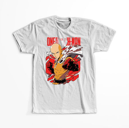 Koszulka Biała One-Punch Man - WYBIERZ KOLOR KOSZULKI I FASON